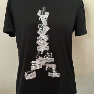 Karl Lagerfeld Black Graphic T-Shirt for ladies size small
